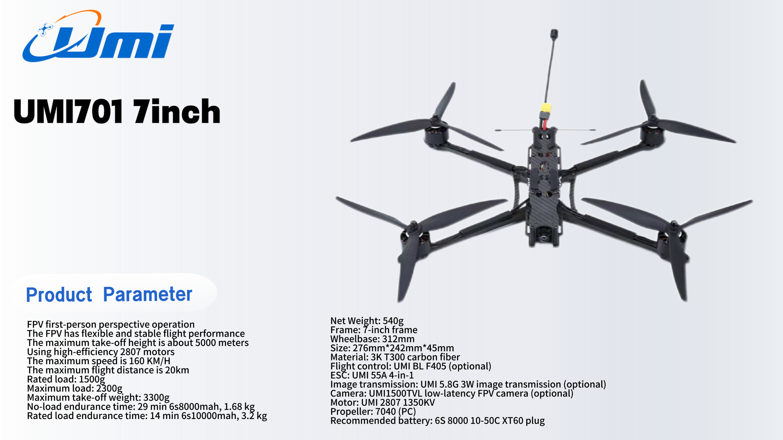 UMI701 7 Inch FPV Drone